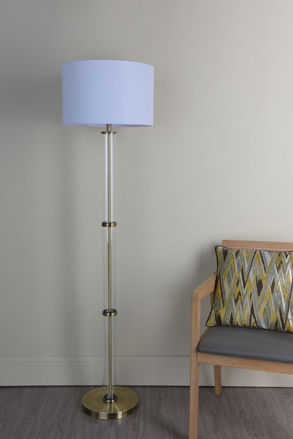 Kaelin Antique Brass and Glass Floor Lamp