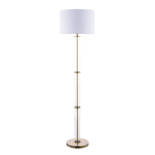 Kaelin Antique Brass and Glass Floor Lamp