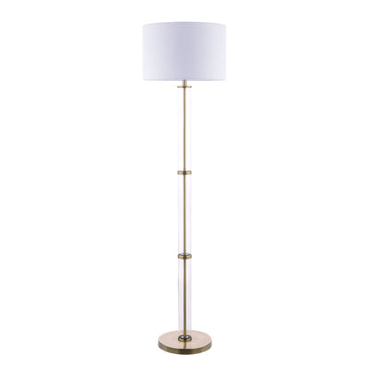 Kaelin Antique Brass and Glass Floor Lamp