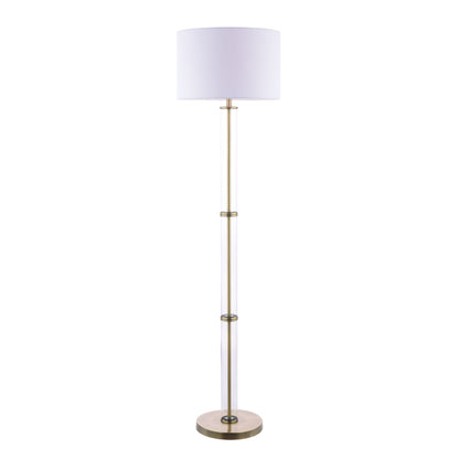 Kaelin Antique Brass and Glass Floor Lamp