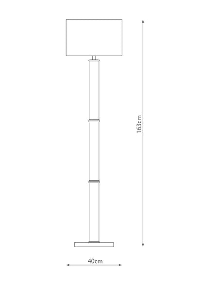 Kaelin Antique Brass and Glass Floor Lamp