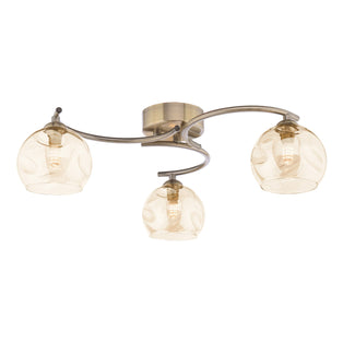 Kaitlin 3-Light Antique Brass Semi-Flush Ceiling Light
