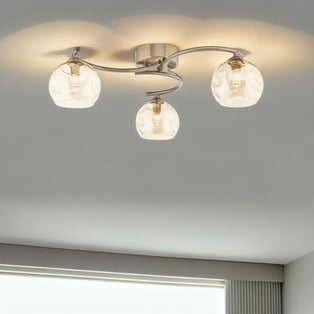Kaitlin 3-Light Antique Brass Semi-Flush Ceiling Light