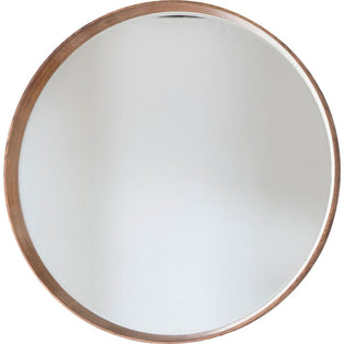 Keaton 100cm Round Oak Mirror