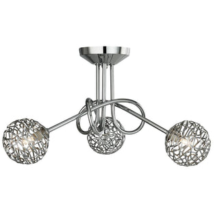 Kesha 3 Light Ceiling Light Polished Chrome