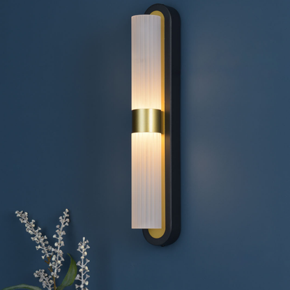 Kira 2-Light Black and Brass Wall Light