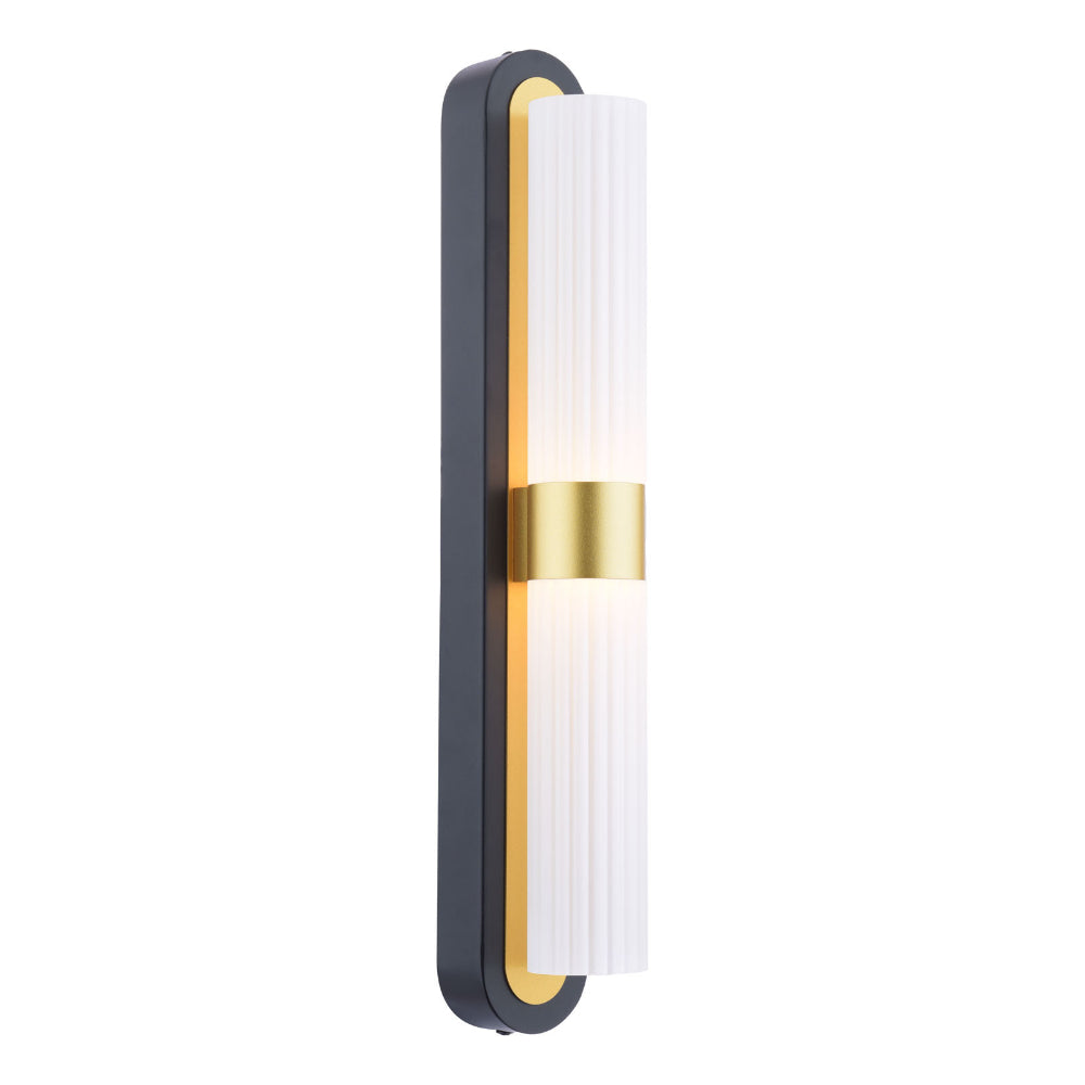 Kira 2-Light Black and Brass Wall Light