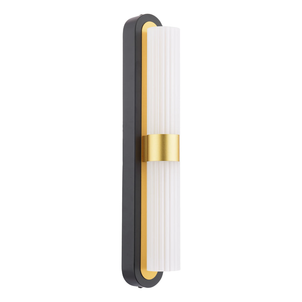Kira 2-Light Black and Brass Wall Light