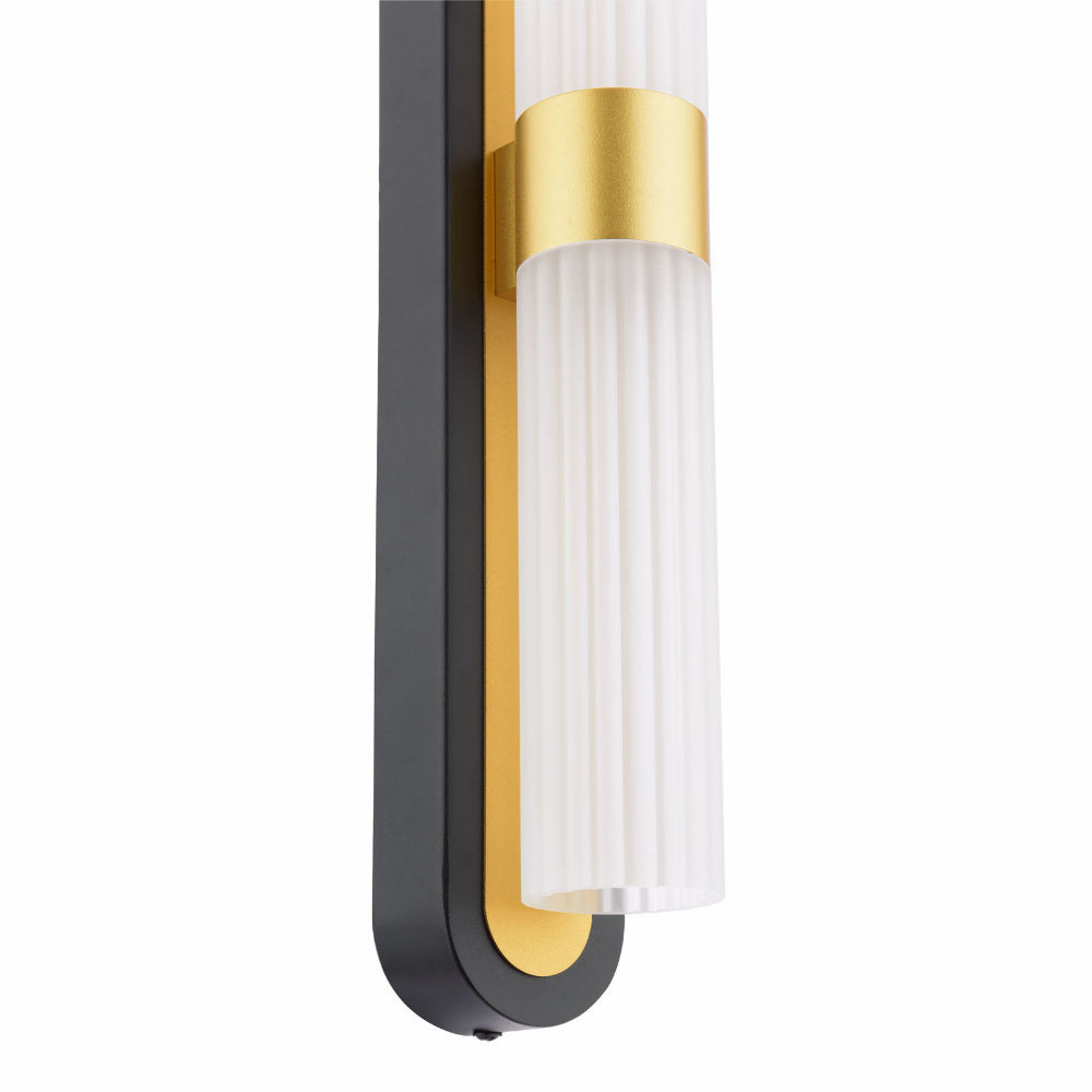Kira 2-Light Black and Brass Wall Light