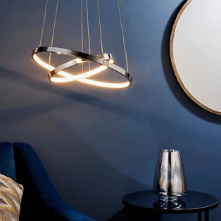 Kline 2 Light Polished Chrome LED Pendant Ceiling Light
