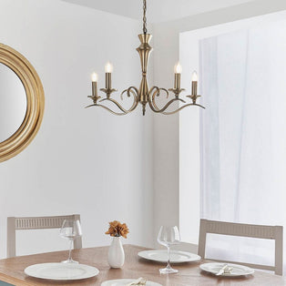Kora 5 Light Antique Brass Chandelier