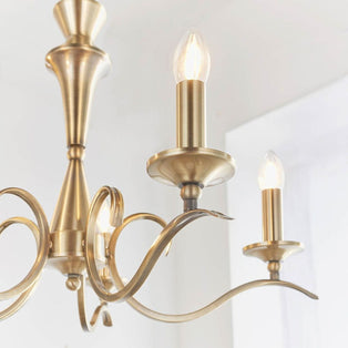 Kora 5 Light Antique Brass Chandelier