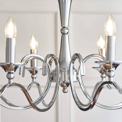 Kora 8 Light Polished Chrome Chandelier