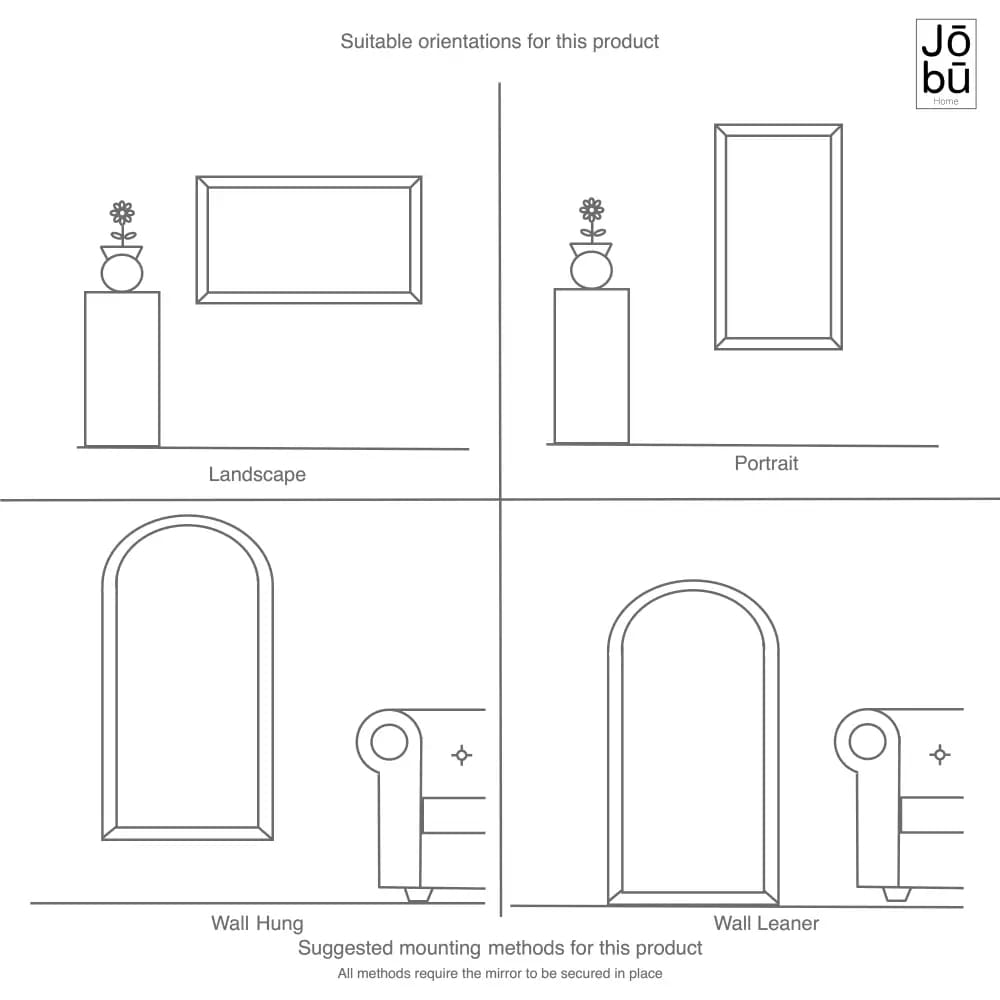 Kyō - Black Metal Rectangle Lattice Window Mirror - 120cm x 95cm