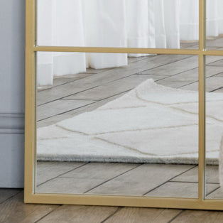 Kyō - Full Length Gold Metal Rectangle Lattice Grid Mirror - 180cm x 90cm
