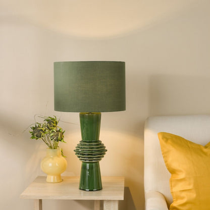 Lagle Green and Antique Brass Table Lamp