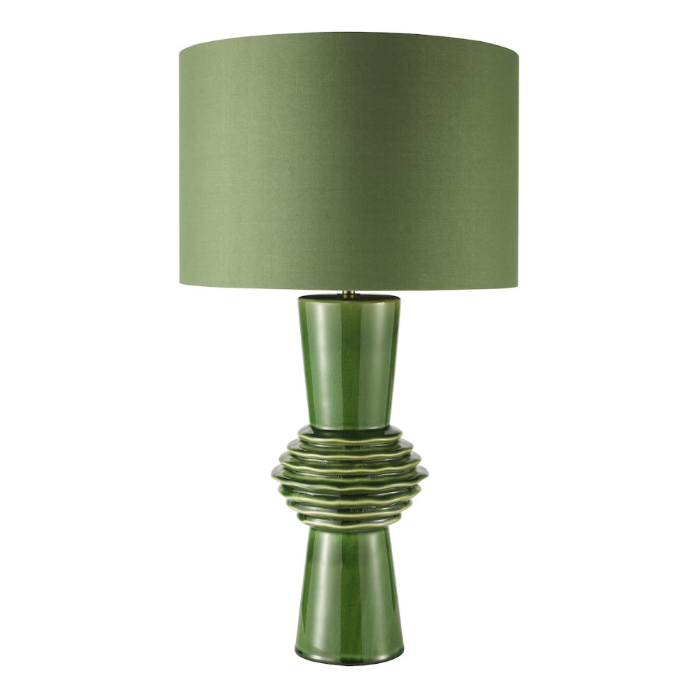 Lagle Green and Antique Brass Table Lamp