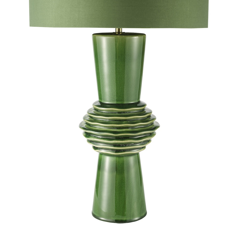 Lagle Green and Antique Brass Table Lamp