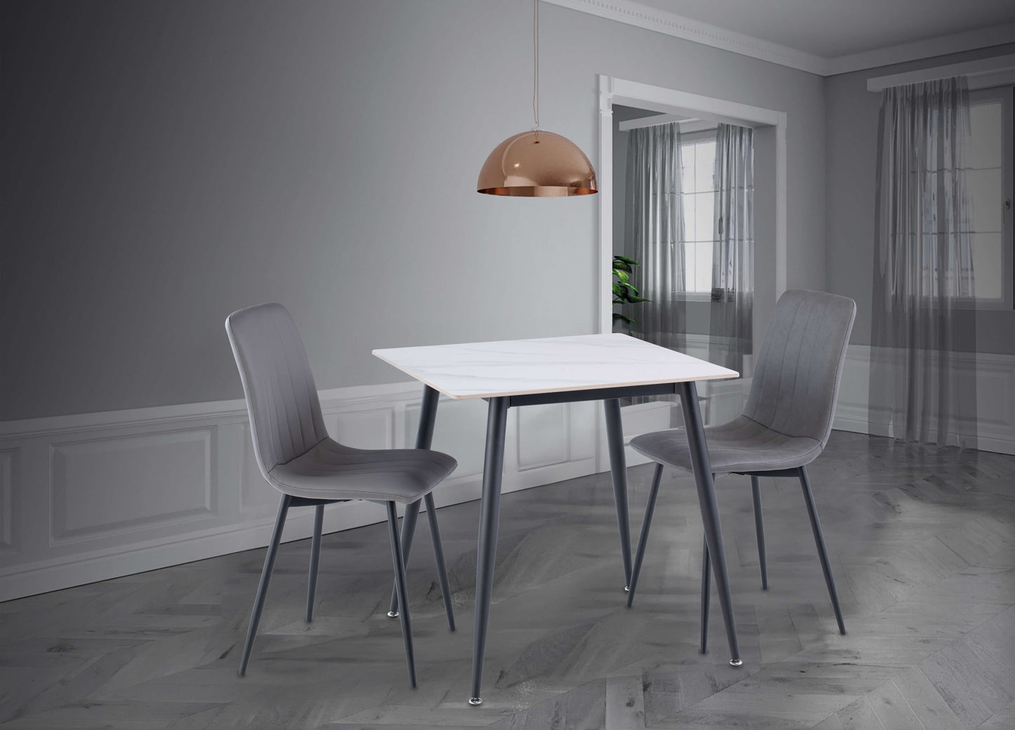Lavina 2-Seater Dining Set with White Table