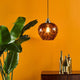 Leandra Tortoiseshell Glass and Antique Brass Ceiling Pendant