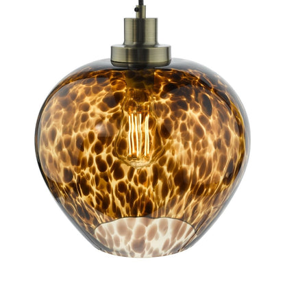 Leandra Tortoiseshell Glass and Antique Brass Ceiling Pendant