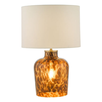 Leandra Dual Light Tortoiseshell Glass Table Lamp