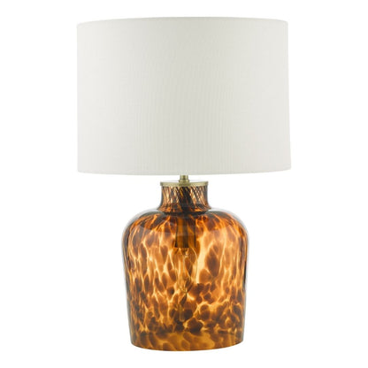 Leandra Dual Light Tortoiseshell Glass Table Lamp