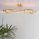 Lena 4 Light Satin Brass Semi Flush Ceiling Light