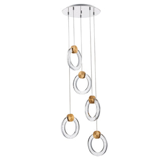 Clarity 5 Light Gold LED Ceiling Pendant