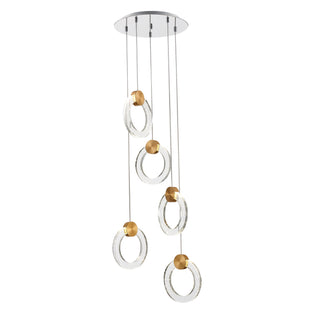 Clarity 5 Light Gold LED Ceiling Pendant