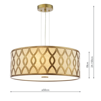 Locryn 4-Light Brushed Bronze Pendant