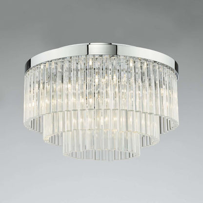 Logan Polished Chrome & Glass Flush Ceiling Light