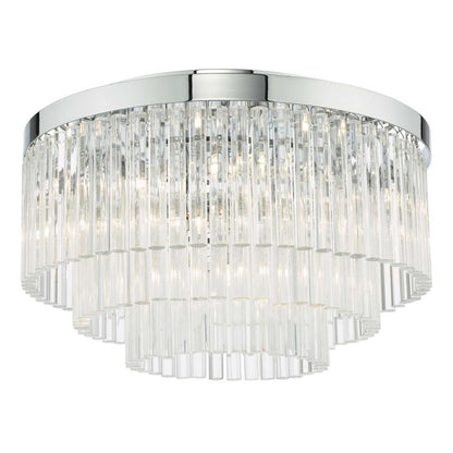 Logan Polished Chrome & Glass Flush Ceiling Light