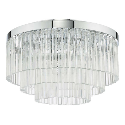 Logan Polished Chrome & Glass Flush Ceiling Light