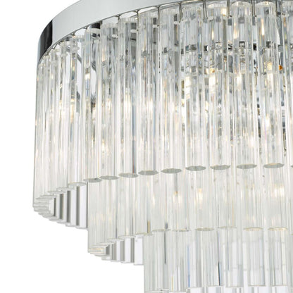 Logan Polished Chrome & Glass Flush Ceiling Light