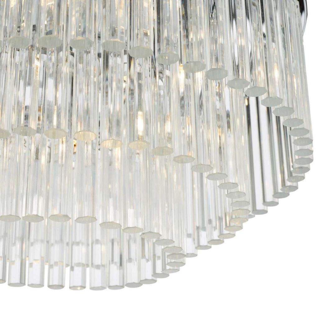 Logan Polished Chrome & Glass Flush Ceiling Light
