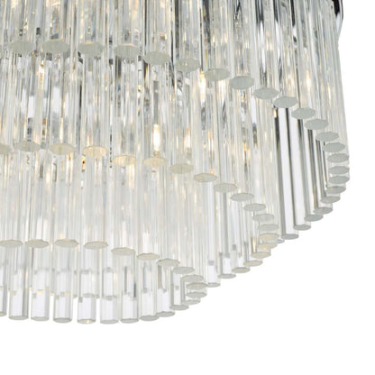 Logan Polished Chrome & Glass Flush Ceiling Light