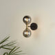 Loxley 2 Light Black & Gold Wall Light