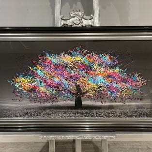 MULTICOLOUR TREE 100X50 WALL ART