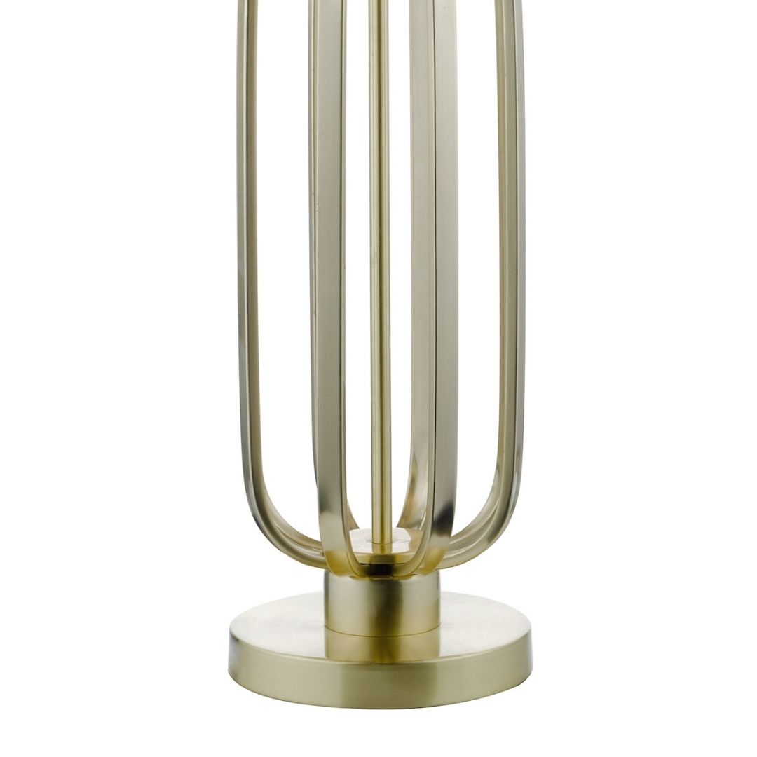 Lucie Satin Brass Table Lamp with White Shade