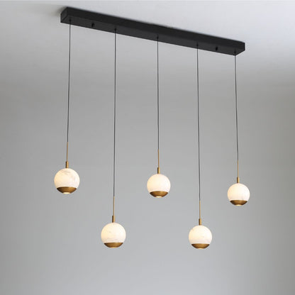 Astrid 5 Light Gold LED Pendant Bar