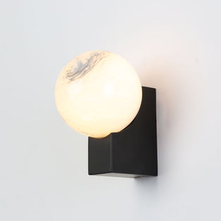 Astrid Black & Marble Effect Wall Light