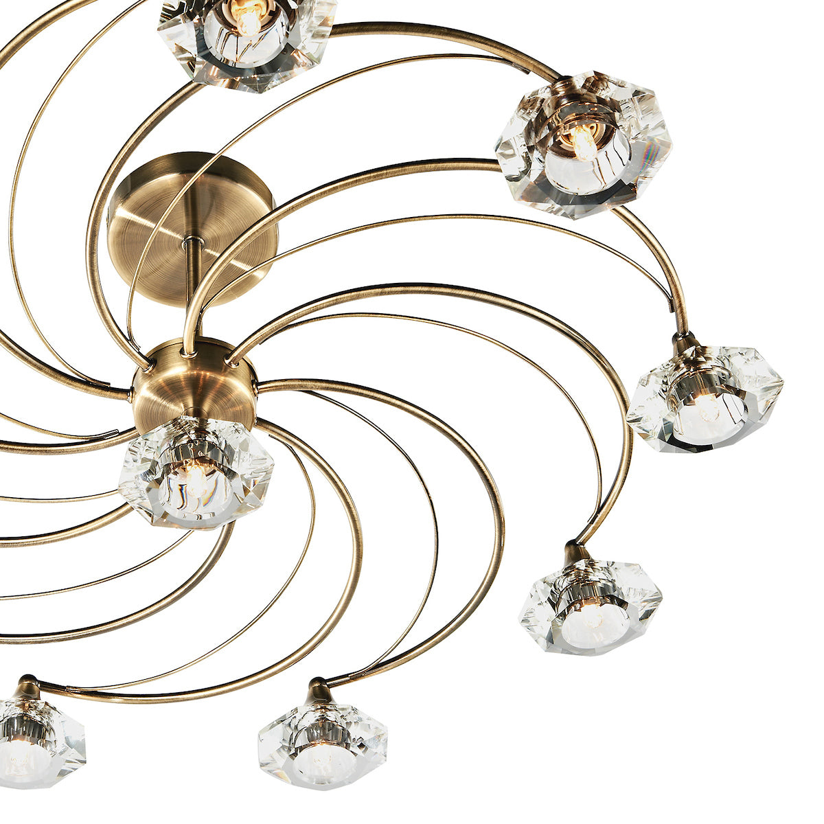 Luther 10 Light Semi-Flush Gold Ceiling Light