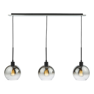 Lycia 3 Light Black & Ombre Glass Ceiling Pendant Bar