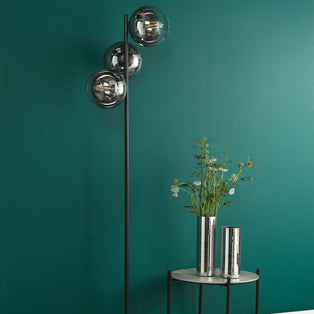 Lycia 3 Light Black & Ombre Glass Floor Lamp