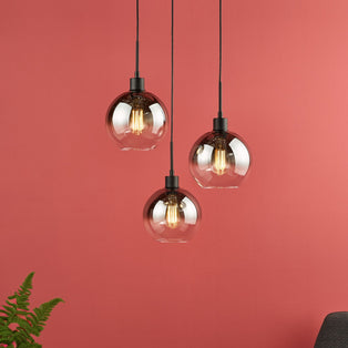 Lycia 3 Light Black & Ombre Glass Ceiling Cluster Ceiling Pendant