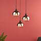 Lycia 3 Light Black & Ombre Glass Ceiling Cluster Ceiling Pendant