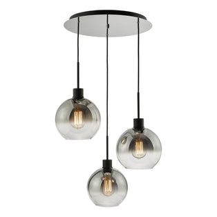 Lycia 3 Light Black & Ombre Glass Ceiling Cluster Ceiling Pendant