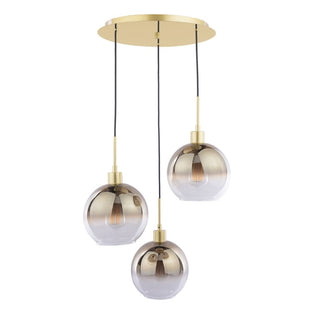 Lycia 3 Light Polished Gold Cluster Ceiling Pendant with Ombre Glass Shades