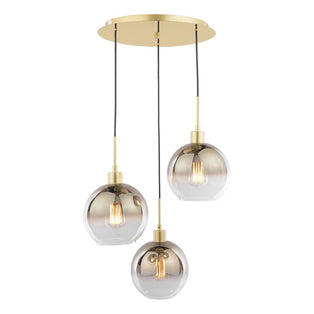 Lycia 3 Light Gold & Ombre Glass Cluster Ceiling Pendant
